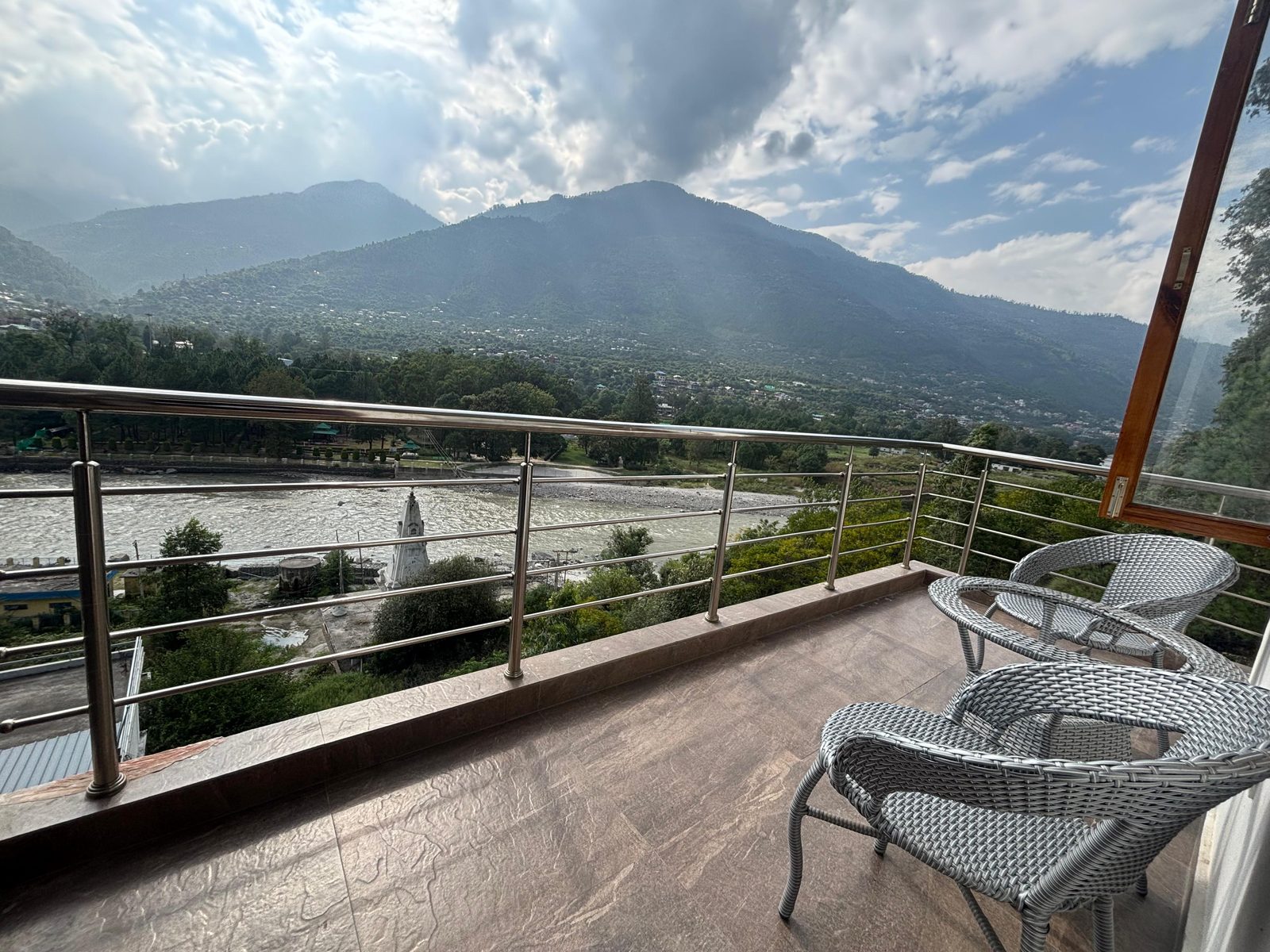 Terrace mountain view